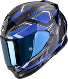 Full-Face Motorcycle Helmet Scorpion Exo Exo-491 Polycarbonate Black Blue Zumo Size Xs
