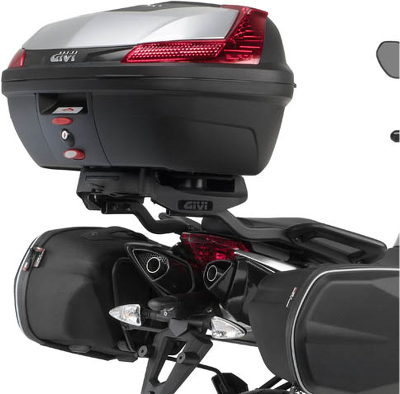 Monolock Simply Iv Black Tech Top Case - 45 Lt Simply Iv Technopolymer - Givi Compatible With Aprilia Shiver 750 (2010-2020)