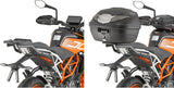 Bauletto Monolock Riviera Triple Black 46 Lt Riviera Plastica - Givi Compatibile Con Ktm 390 Duke (2017-2023)