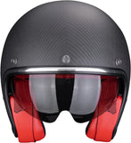 Casco Urban Per Moto Scorpion Exo Belfast Evo Carbon Carbon Fiber Nero Opaco Rosso Solid Taglia L