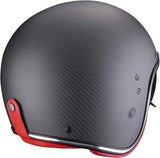 Casco Urban Per Moto Scorpion Exo Belfast Evo Carbon Carbon Fiber Nero Opaco Rosso Solid Taglia S