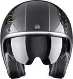 Casco Urban Per Moto Scorpion Exo Belfast Evo Carbon Carbon Fiber Nero Oro Zippy Taglia S