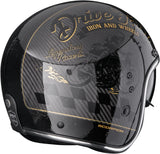 Casco Urban Per Moto Scorpion Exo Belfast Evo Carbon Carbon Fiber Nero Oro Zippy Taglia S