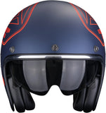 Casco Urban Per Moto Scorpion Exo Belfast Evo Ultra Tct Blu Rosso Opaco Dawg Taglia Xl