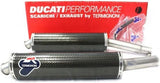 Doppio Terminale Di Scarico Senza Omologazione Suono Carbonio - Termignoni Compatibile Con Ducati Supersport 620
