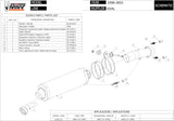 Non-Catalytic Exhaust Tip With Sound Certification Oval Stainless Steel - Mivv Compatible With Aprilia Rsv 1000 (1998-2003)