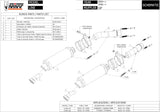 Dual Non-Catalytic Exhaust System With Sound Certification Gp Steel Black - Mivv Compatible With Aprilia Rsv 1000 (2004-2008)