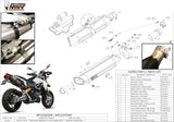 Doppio Terminale Di Scarico Non Catalizzato Con Omologazione Suono Suono Inox Carbonio - Mivv Compatibile Con Aprilia Dorsoduro 1200 (2012-2016)