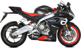 Impianto Di Scarico Completo Non Catalizzato E Senza Omologazione Suono Delta Race Inox Nero Carbonio - Mivv Compatibile Con Aprilia Rs 660 (2020-2024)