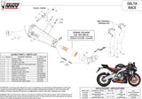 Impianto Di Scarico Completo Non Catalizzato E Senza Omologazione Suono Delta Race Inox Nero Carbonio - Mivv Compatibile Con Aprilia Rs 660 (2020-2024)