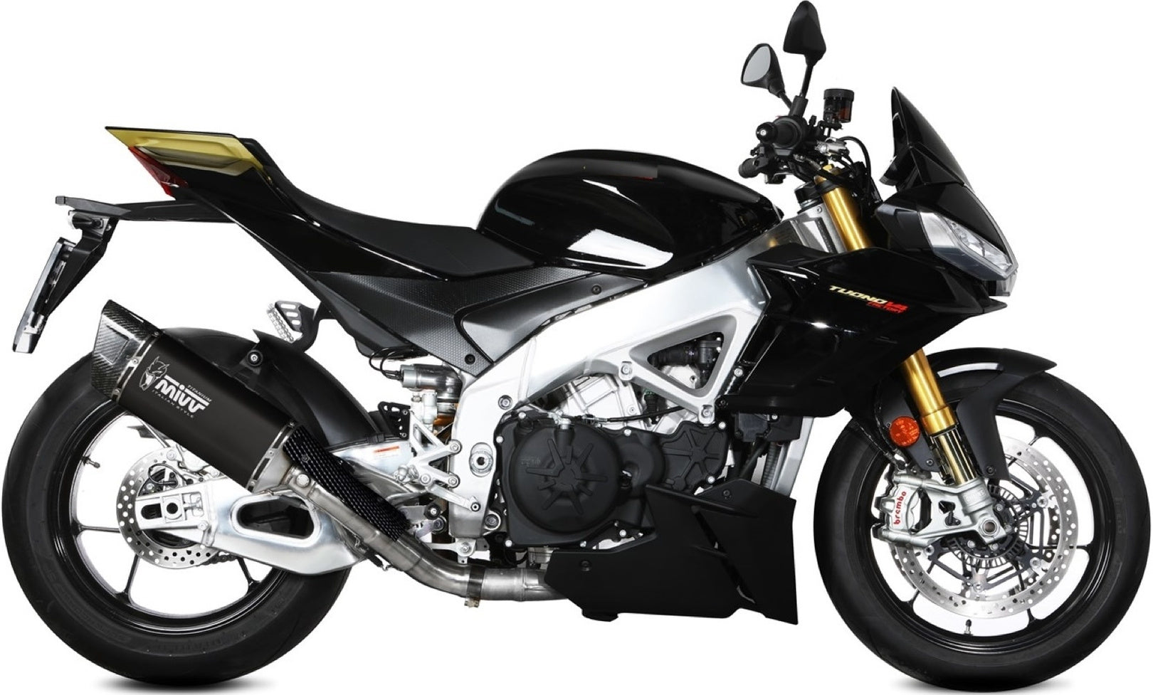 Non-Catalytic Exhaust Tip With Sound Certification Sr-1 Titanium Black - Mivv Compatible With Aprilia Tuono V4 1100 (2021-2024)