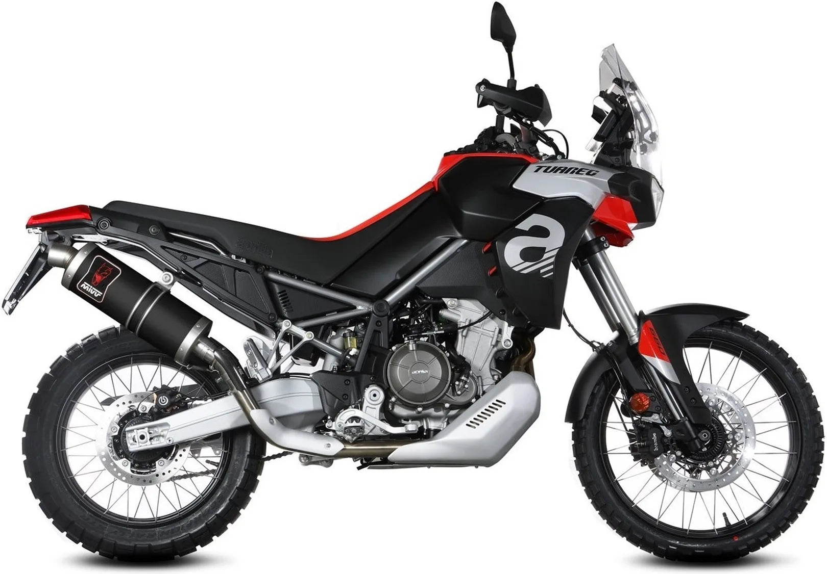 Terminale Di Scarico Con Omologazione Suono Dakar Inox Nero - Mivv Compatibile Con Aprilia Tuareg 660 (2022-2024)