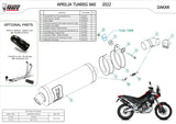 Terminale Di Scarico Con Omologazione Suono Dakar Inox - Mivv Compatibile Con Aprilia Tuareg 660 (2022-2024)