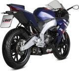 Impianto Di Scarico Completo Non Catalizzato E Con Omologazione Suono Delta Race Inox Nero Carbonio - Mivv Compatibile Con Aprilia Rs 125 (2021-2024)