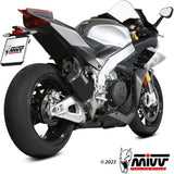 Terminale Di Scarico Catalizzato E Con Omologazione Suono Sr-1 Titanio Nero - Mivv Compatibile Con Aprilia Tuono V4 1100 (2021-2024)