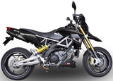 Dual Exhaust System With Sound Certification Furore Aluminium Black - Gpr Compatible With Aprilia Dorsoduro 750 (2008-2016)