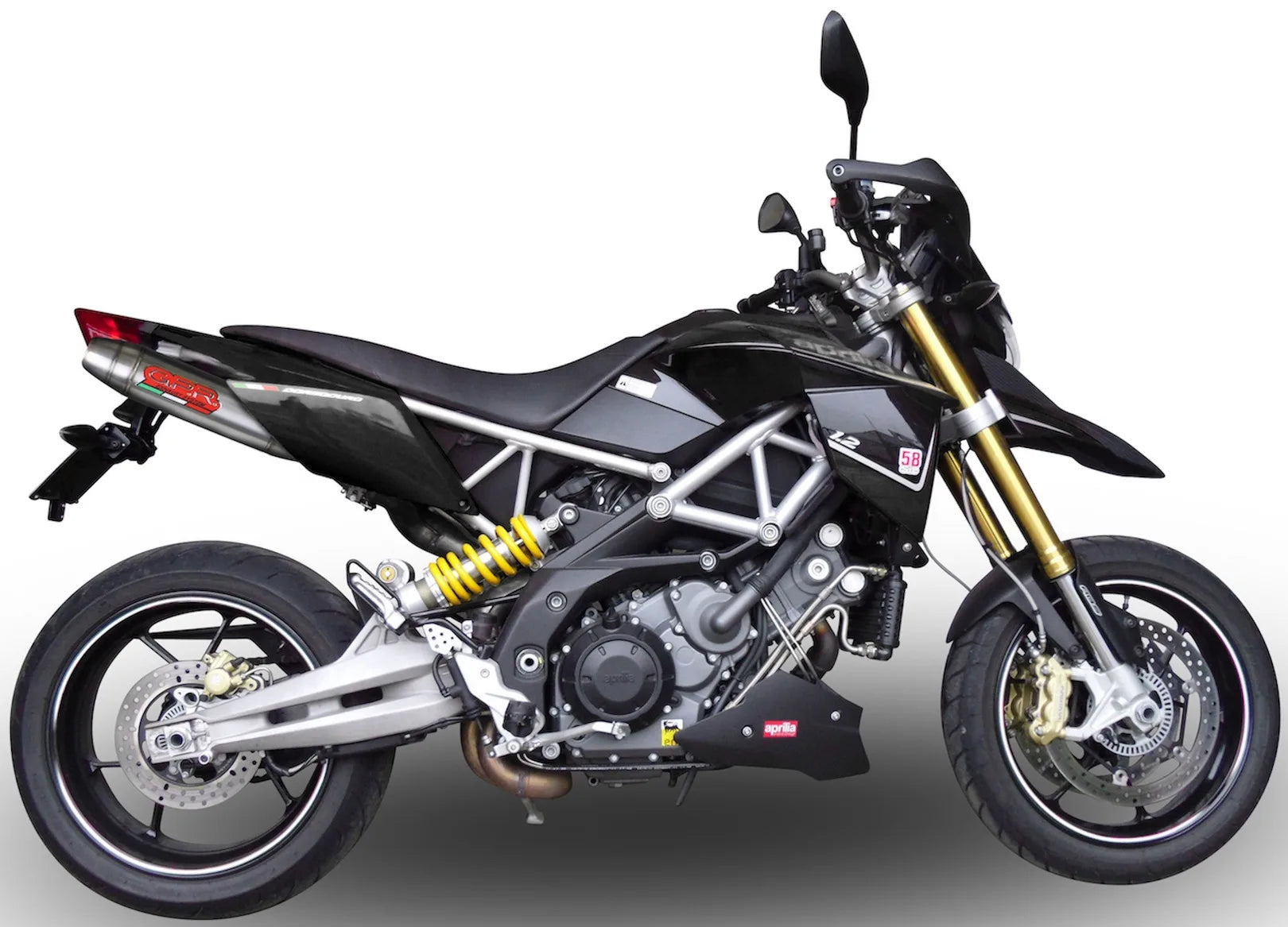 Doppio Terminale Di Scarico Senza Omologazione Suono Deeptone Acciaio - Gpr Compatibile Con Aprilia Dorsoduro 750 (2008-2016)