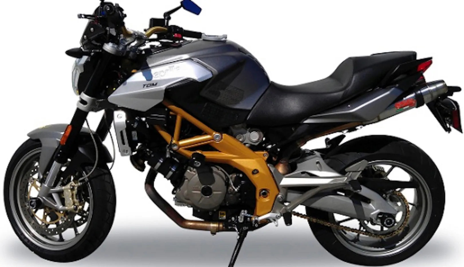Doppio Terminale Di Scarico Senza Omologazione Suono Deeptone Acciaio - Gpr Compatibile Con Aprilia Shiver 750 Gt (2007-2016)