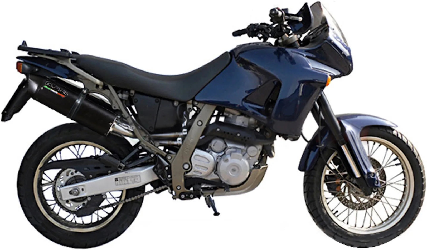 Doppio Terminale Di Scarico Con Omologazione Suono Furore Alluminio Nero - Gpr Compatibile Con Aprilia Pegaso 650 Ga (1992-1996)