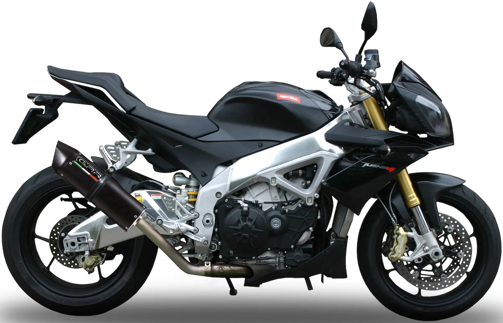 Terminale Di Scarico Con Omologazione Suono Furore Alluminio Nero - Gpr Compatibile Con Aprilia Tuono V4 R - Std - Aprc 1000 (2011-2014)