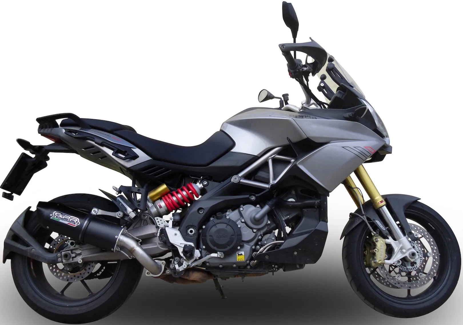 Terminale Di Scarico Con Omologazione Suono Furore Alluminio Nero - Gpr Compatibile Con Aprilia Caponord 1200 (2013-2015)