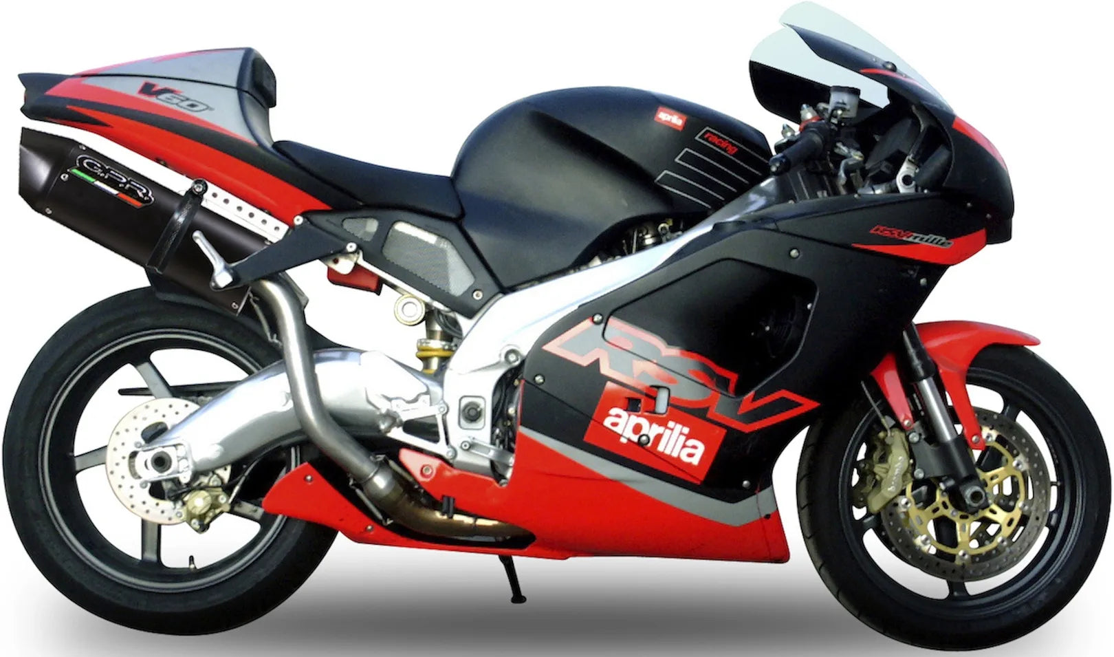Terminale Di Scarico Con Omologazione Suono Furore Alluminio Nero - Gpr Compatibile Con Aprilia Rsv 1000 - Sp (1998-2003)