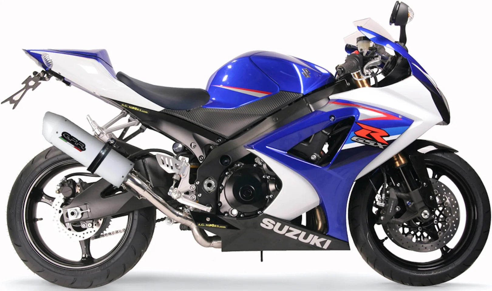 Doppio Terminale Di Scarico Con Omologazione Suono Albus Ceramic Alluminio Bianco - Gpr Compatibile Con Suzuki Gsx-R 1000 K7 (2007-2008)