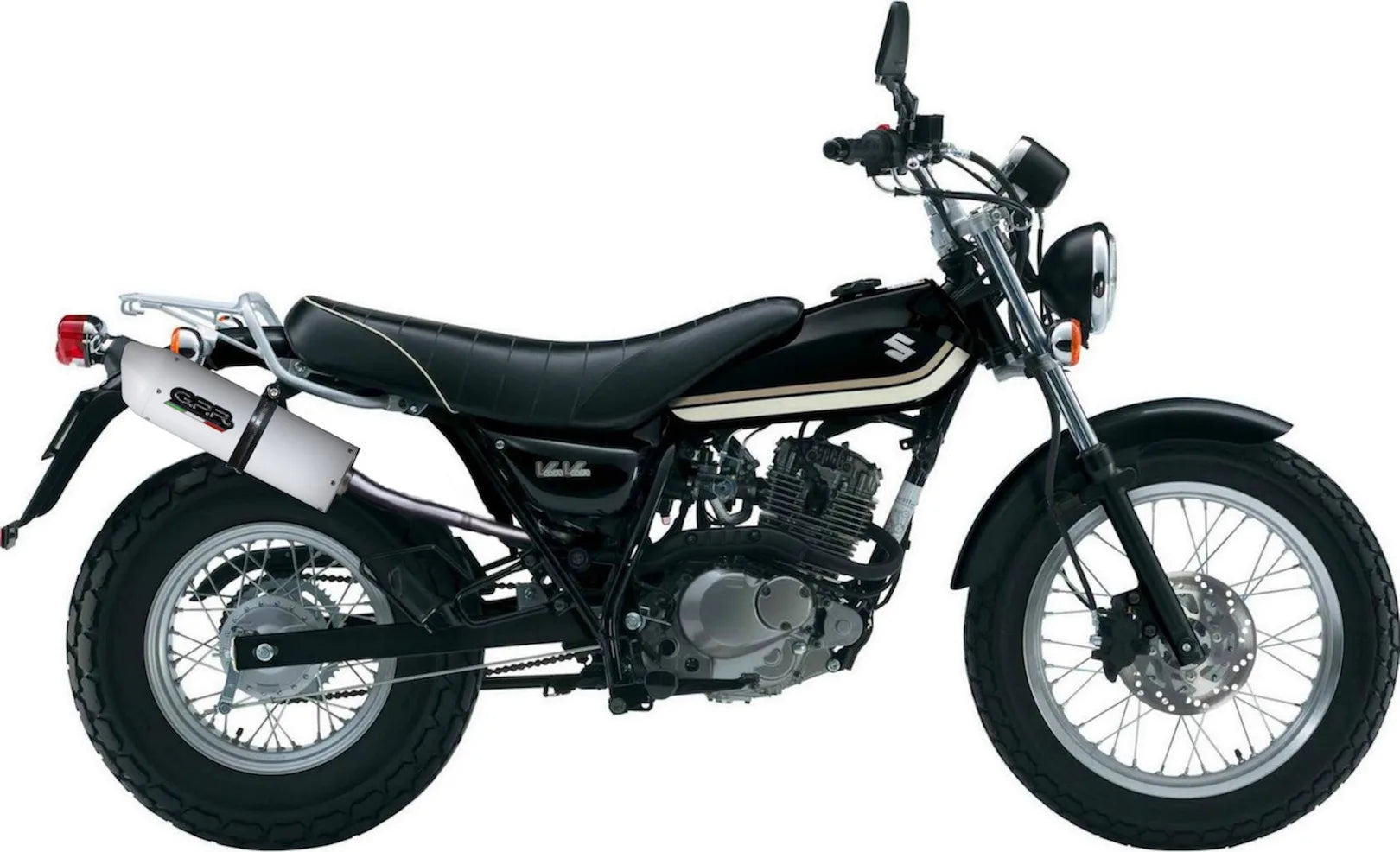 Terminale Di Scarico Catalizzato E Con Omologazione Suono Albus Ceramic Alluminio Bianco - Gpr Compatibile Con Suzuki Rv 125 Van (2003-2017)