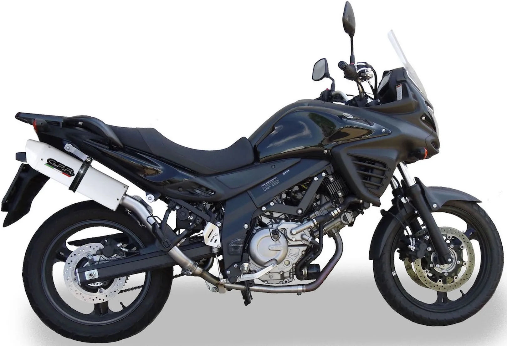 Terminale Di Scarico Catalizzato E Con Omologazione Suono Albus Ceramic Alluminio Bianco - Gpr Compatibile Con Suzuki V-Strom Dl 650 (2012-2016)