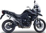 Terminale Di Scarico Con Omologazione Suono Albus Ceramic Alluminio Bianco - Gpr Compatibile Con Triumph Tiger 800 - Xr - Xc - Xrx - Xcx - Xrt - Xca (2011-2016)