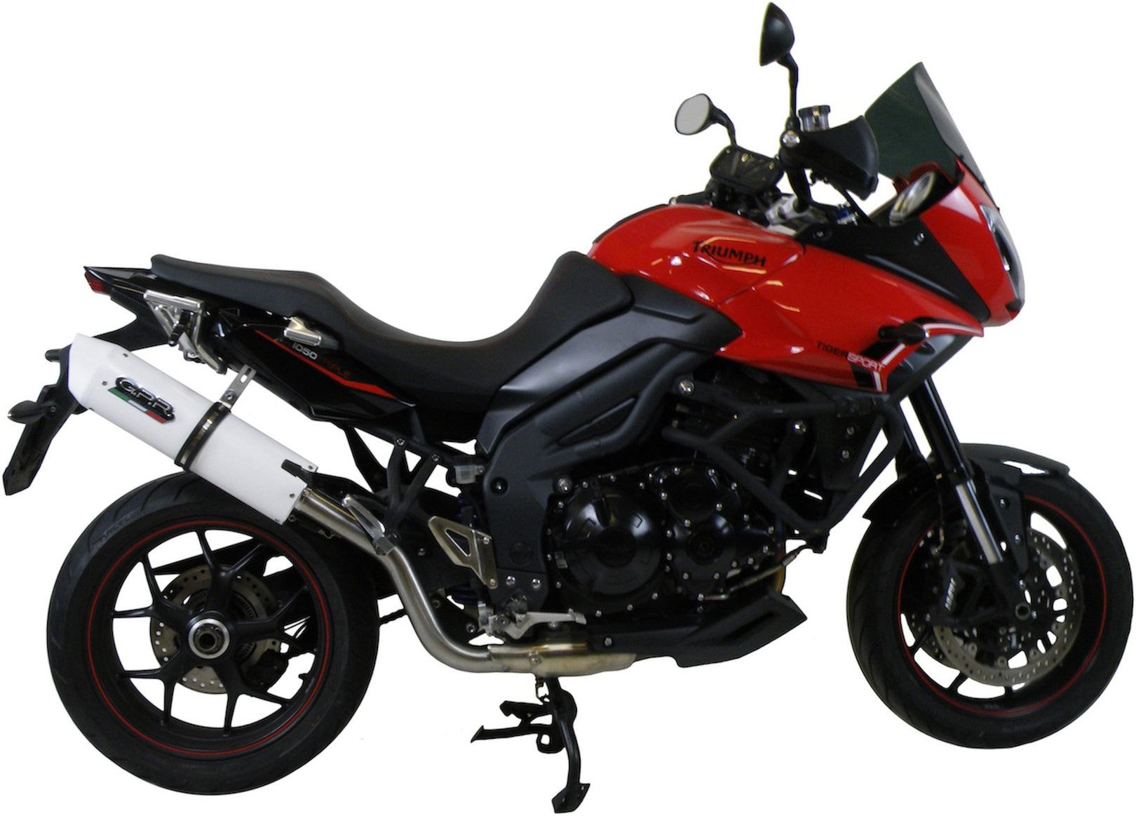 Exhaust Tip With Noise Certification Albus Ceramic White Aluminium - Gpr Compatible With Triumph Tiger 1050 Sport (2013-2015)
