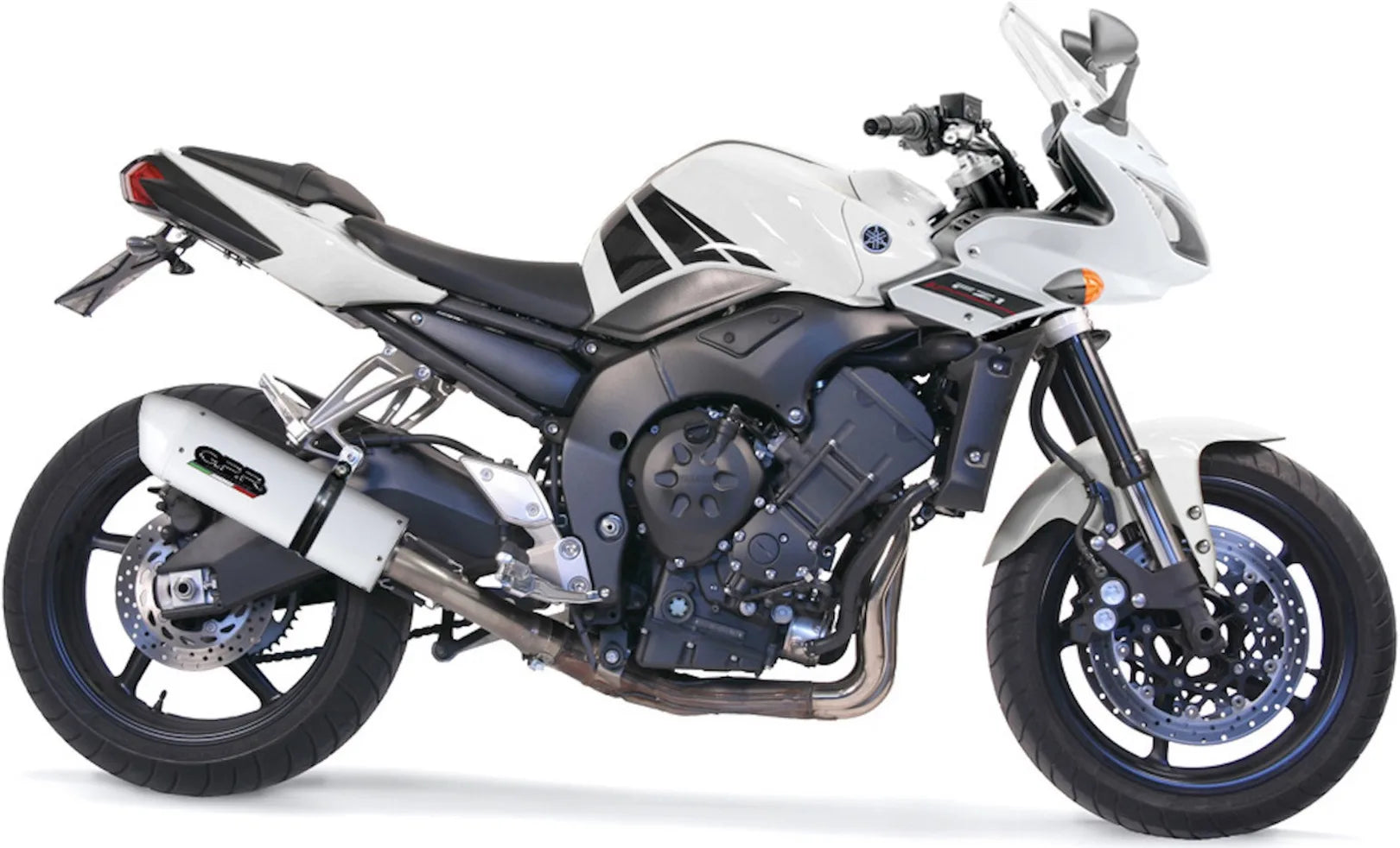 Terminale Di Scarico Catalizzato E Con Omologazione Suono Albus Ceramic Alluminio Bianco - Gpr Compatibile Con Yamaha Fz-1 - Fazer 1000 (2006-2014)