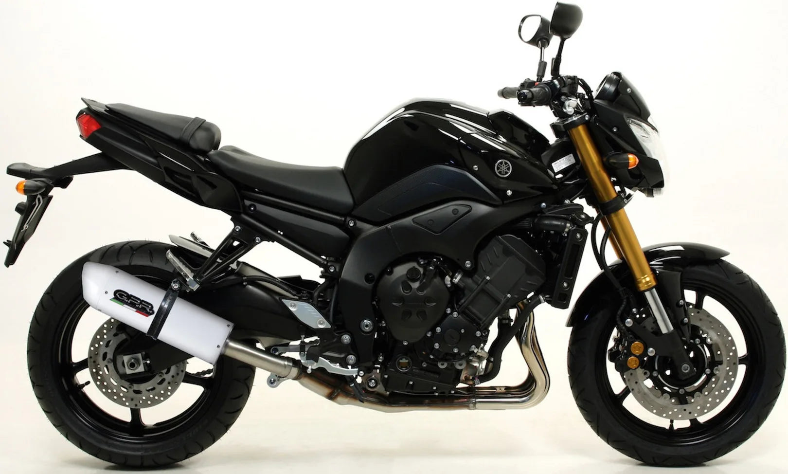 Terminale Di Scarico Con Omologazione Suono Albus Ceramic Alluminio Bianco - Gpr Compatibile Con Yamaha Fz-8 (2010-2016)