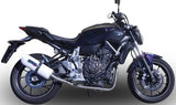 Impianto Di Scarico Completo Non Catalizzato E Con Omologazione Suono Albus Ceramic Alluminio Bianco - Gpr Compatibile Con Yamaha Mt-07 (2014-2016)
