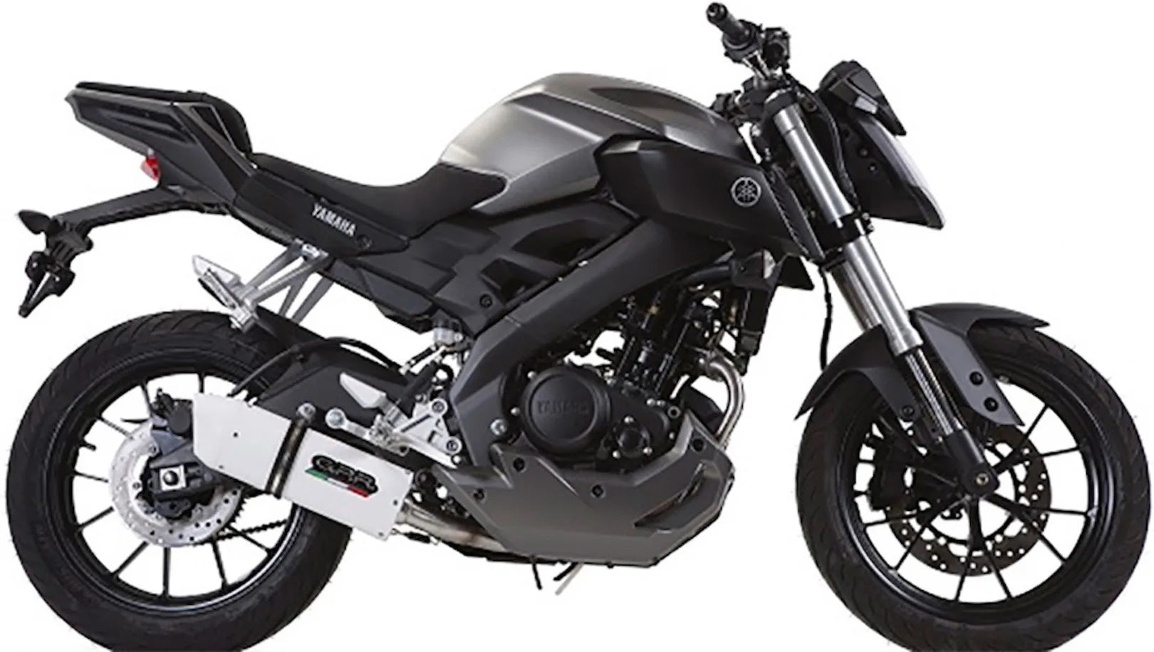 Impianto Di Scarico Completo Catalizzato E Con Omologazione Suono Albus Ceramic Alluminio Bianco - Gpr Compatibile Con Yamaha Mt-125 (2014-2016)