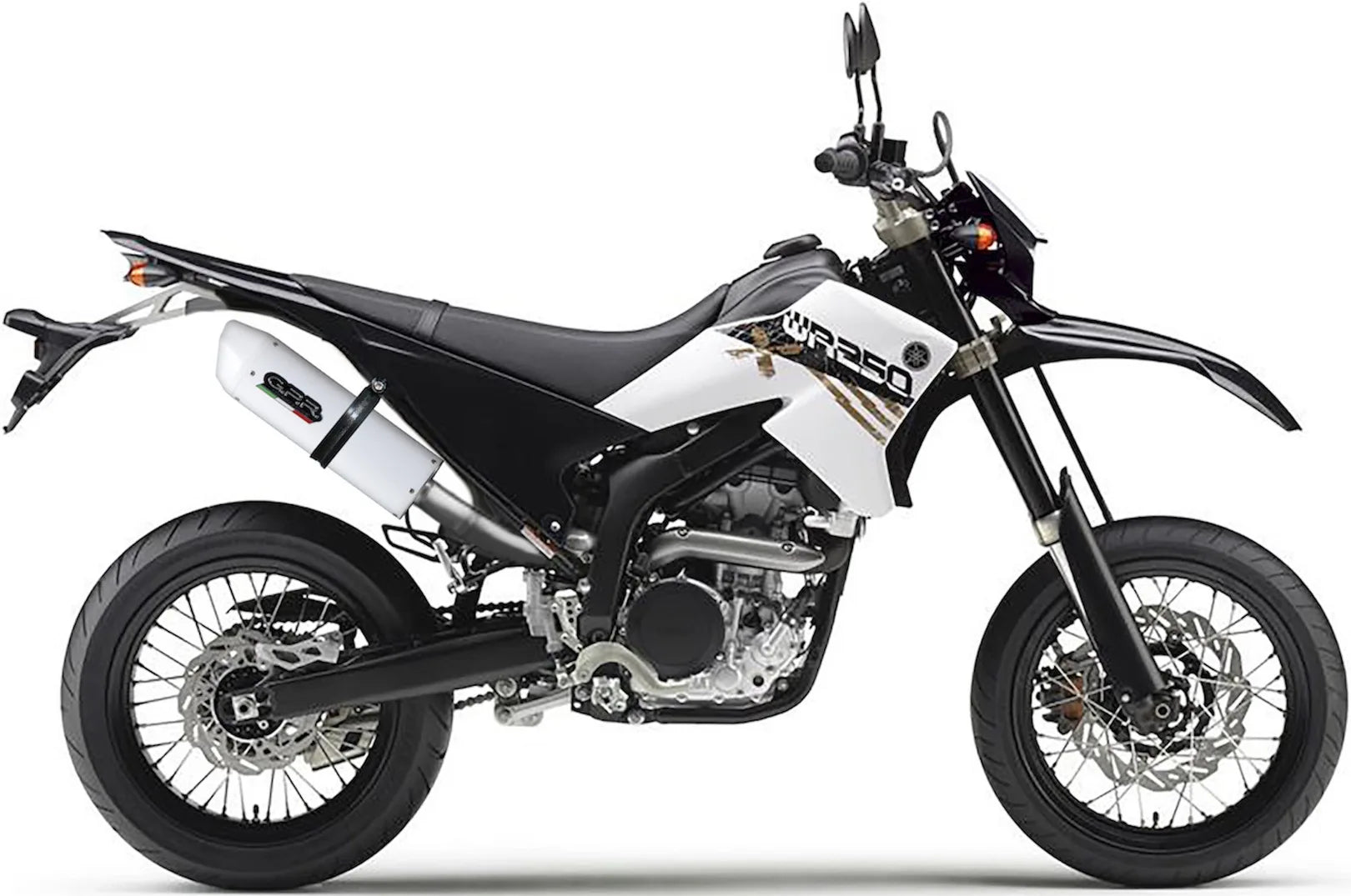 Terminale Di Scarico Con Omologazione Suono Albus Ceramic Alluminio Bianco - Gpr Compatibile Con Yamaha Wr 250 X - R Ie (2007-2019)