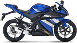 Impianto Di Scarico Completo Non Catalizzato E Con Omologazione Suono Albus Ceramic Alluminio Bianco - Gpr Compatibile Con Yamaha Yzf-R 125 Ie (2014-2016)