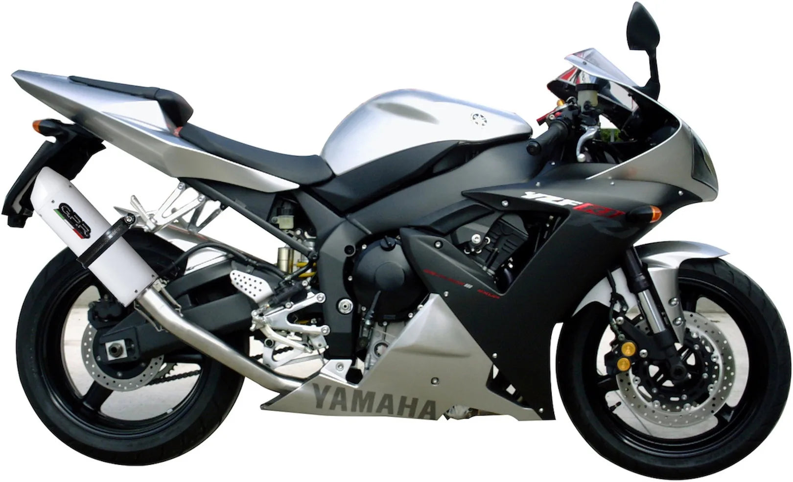 Terminale Di Scarico Con Omologazione Suono Albus Ceramic Alluminio Bianco - Gpr Compatibile Con Yamaha Yzf 1000 R1 (2002-2003)