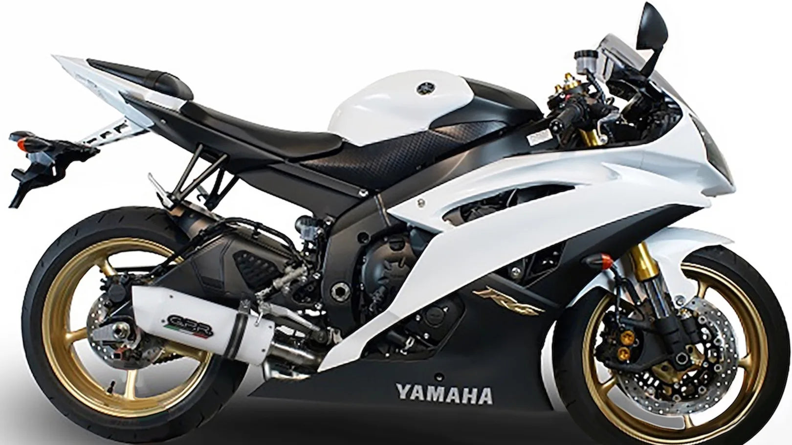 Terminale Di Scarico Con Omologazione Suono Albus Ceramic Alluminio Bianco - Gpr Compatibile Con Yamaha Yzf-R6 (2006-2020)