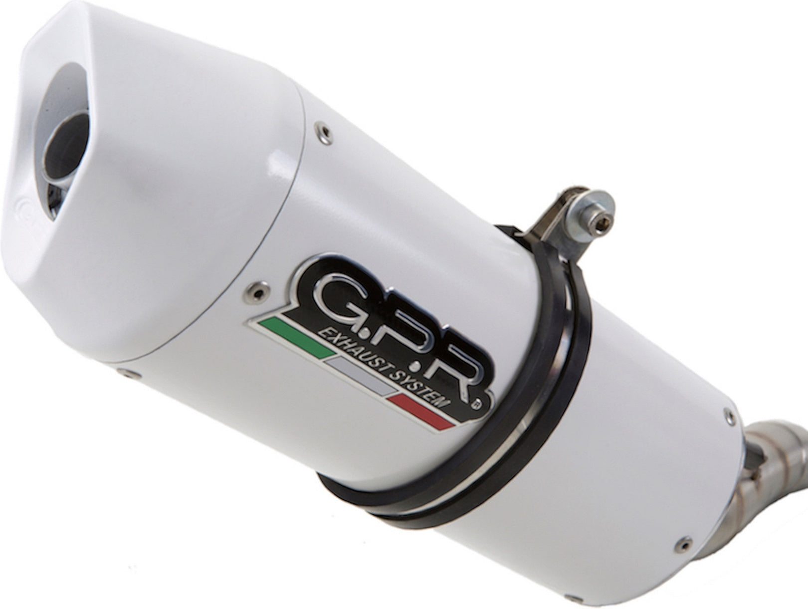 Exhaust Tip With Noise Certification Albus Ceramic White Aluminium - Gpr Compatible With Can Am Spyder 1000 St - Sts (2013-2016)