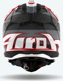 Casco Off-Road Per Moto Airoh Aviator 3 - Av3M16 Hpc Carbon Grigio Rosso Matto Monarch Taglia M