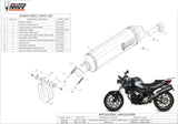 Terminale Di Scarico Con Omologazione Suono Speed Edge Inox Nero Carbonio - Mivv Compatibile Con Bmw F 800 Gt (2009-2020)