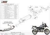 Terminale Di Scarico Con Omologazione Suono Speed Edge Inox Nero Carbonio - Mivv Compatibile Con Bmw R 1200 Gs Adventure (2013-2018)