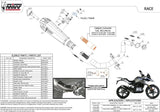 Impianto Di Scarico Completo Non Catalizzato E Con Omologazione Suono Delta Race Inox Nero Carbonio - Mivv Compatibile Con Bmw G 310 Gs (2017-2024)