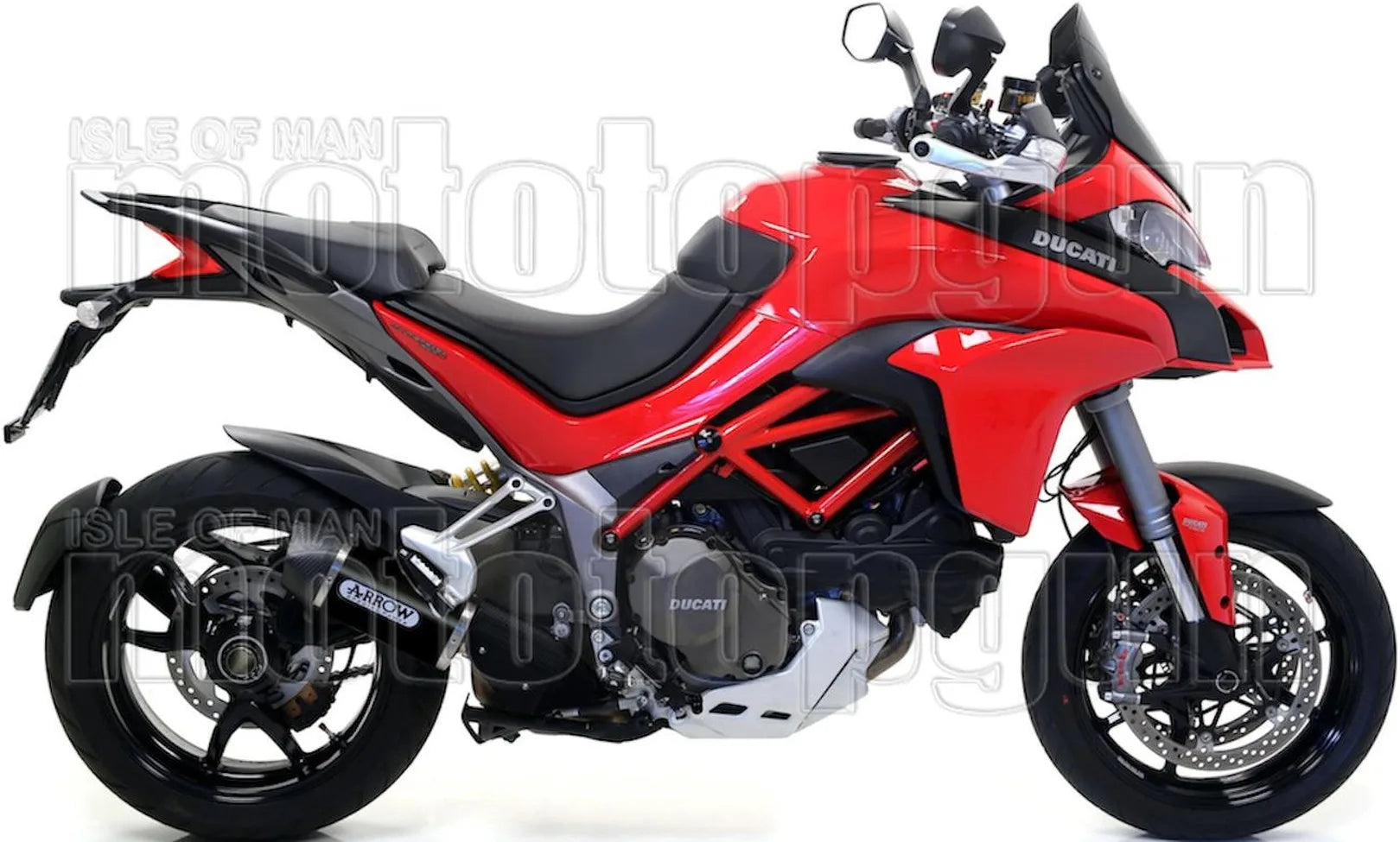 Terminale Di Scarico Con Omologazione Suono Indy-Race Alluminio Nero Carbonio - Arrow Special Parts Compatibile Con Ducati Multistrada 1260 S (2018-2020)
