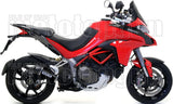 Terminale Di Scarico Con Omologazione Suono Indy-Race Alluminio Nero Carbonio - Arrow Special Parts Compatibile Con Ducati Multistrada 1200 (2015-2017)