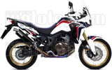 Terminale Di Scarico Con Omologazione Suono Maxi Race-Tech Alluminio Nero Acciaio - Arrow Special Parts Compatibile Con Honda Crf 1000 L Africa Twin (2016-2019)