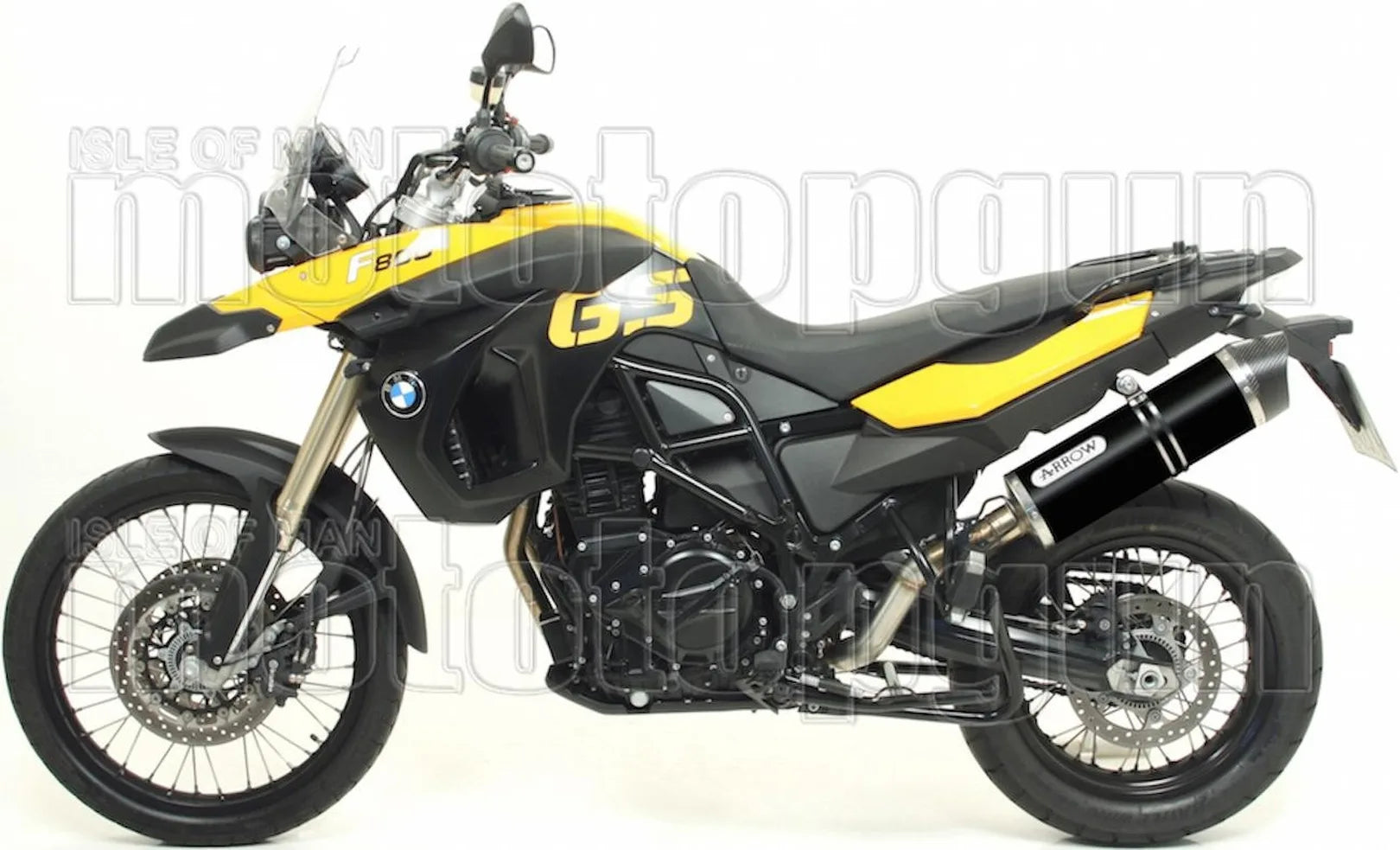 Impianto Di Scarico Completo Non Catalizzato E Con Omologazione Suono Maxi Race-Tech Alluminio Nero Carbonio - Arrow Special Parts Compatibile Con Bmw F 800 Gs (2008-2016)