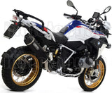 Impianto Di Scarico Completo Non Catalizzato E Con Omologazione Suono Maxi Race-Tech Alluminio Nero / Titanio Carbonio - Arrow Special Parts Compatibile Con Bmw R 1250 Gs (2019-2024)