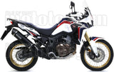 Impianto Di Scarico Completo Non Catalizzato E Con Omologazione Suono Maxi Race-Tech Alluminio Nero Carbonio - Arrow Special Parts Compatibile Con Honda Crf 1000 L Africa Twin (2016-2019)